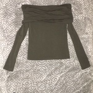 Forever 21 Olive Green Off The Shoulder Top
